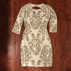 White & Gold Cocktail Dress
